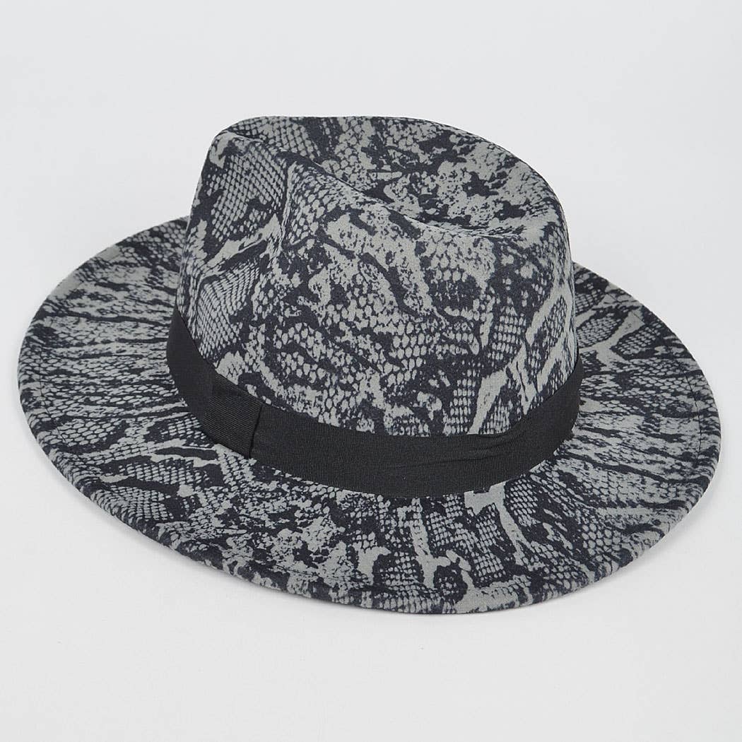 Snake Print Fedora Hat