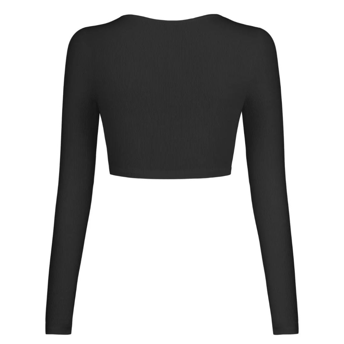 Black Long Sleeve Crop Top