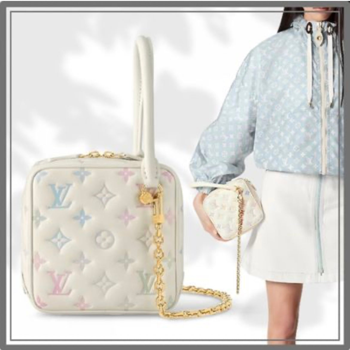 LV Square White Purse