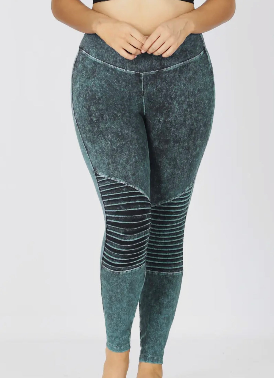 Mineral Washed Leggings (Hunter Green)