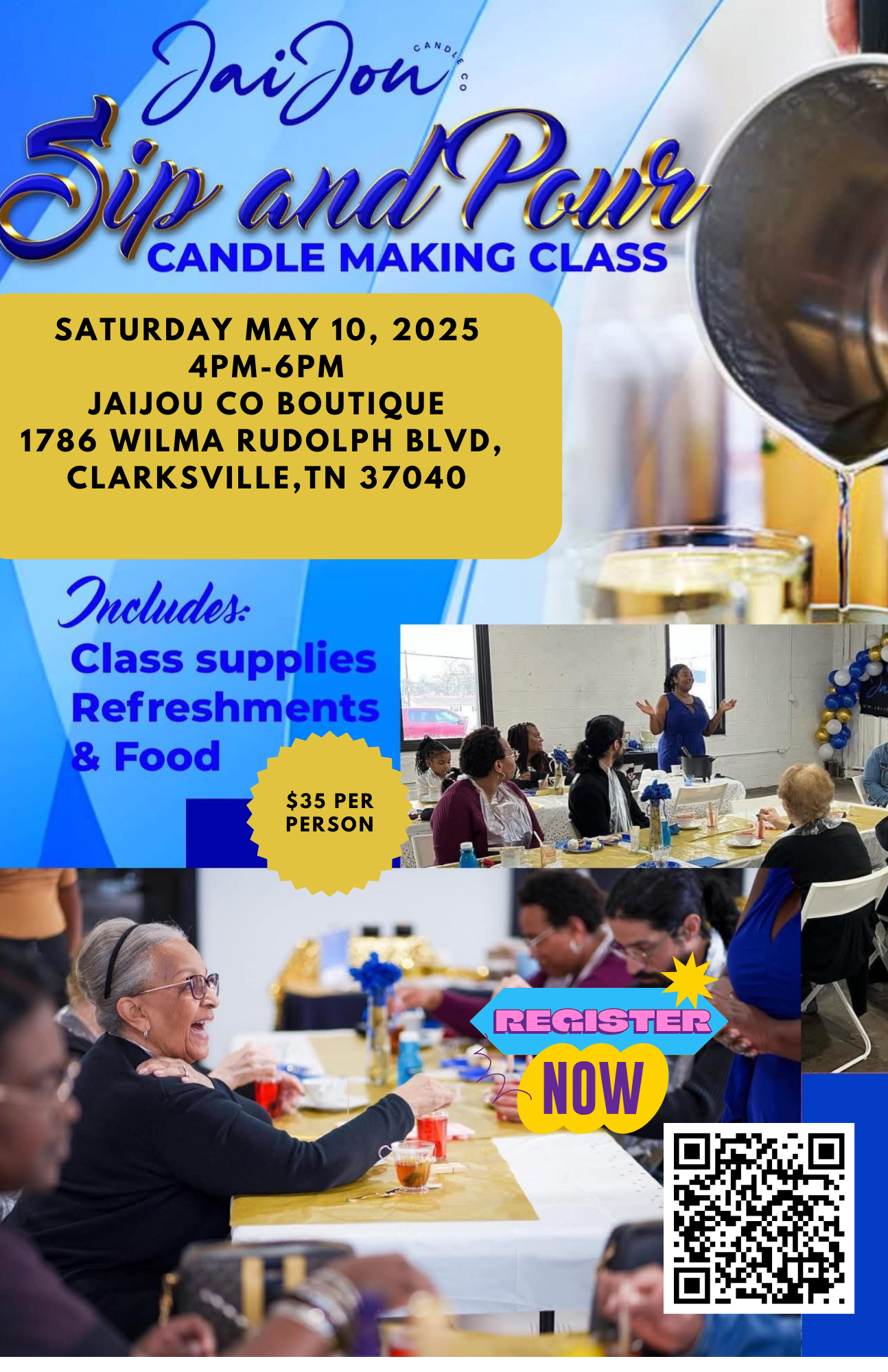 Sip and Pour Candle Making Class