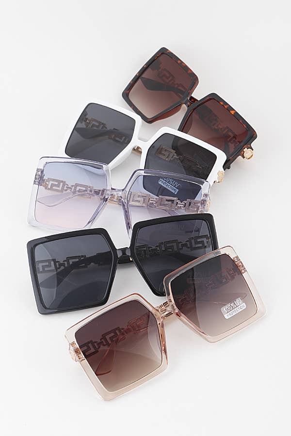 Greek Key Square Sunglasses