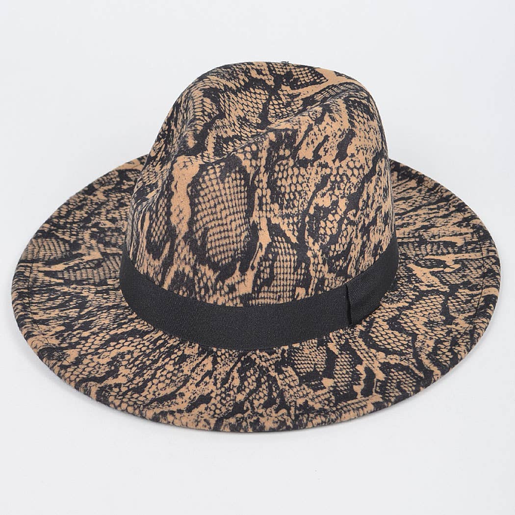 Snake Print Fedora Hat