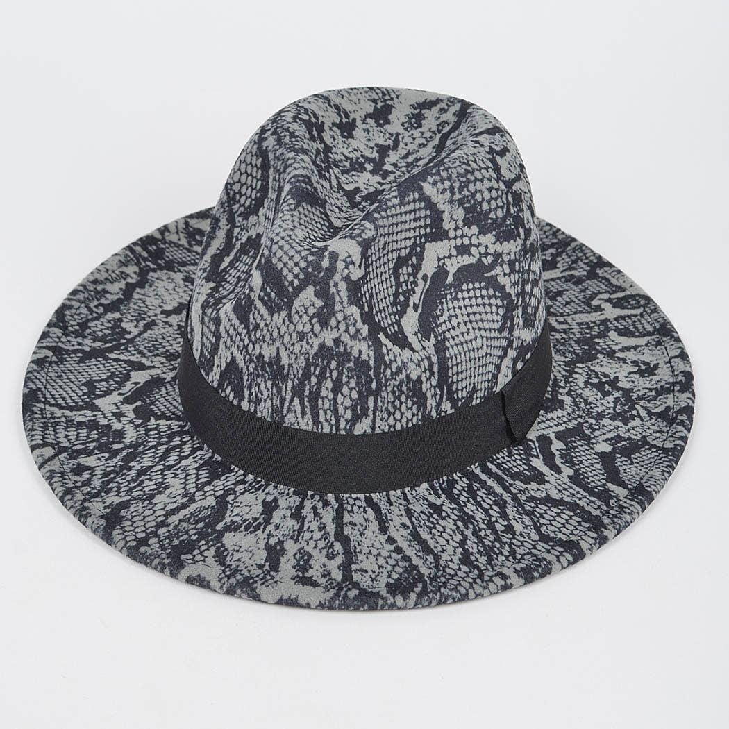 Snake Print Fedora Hat