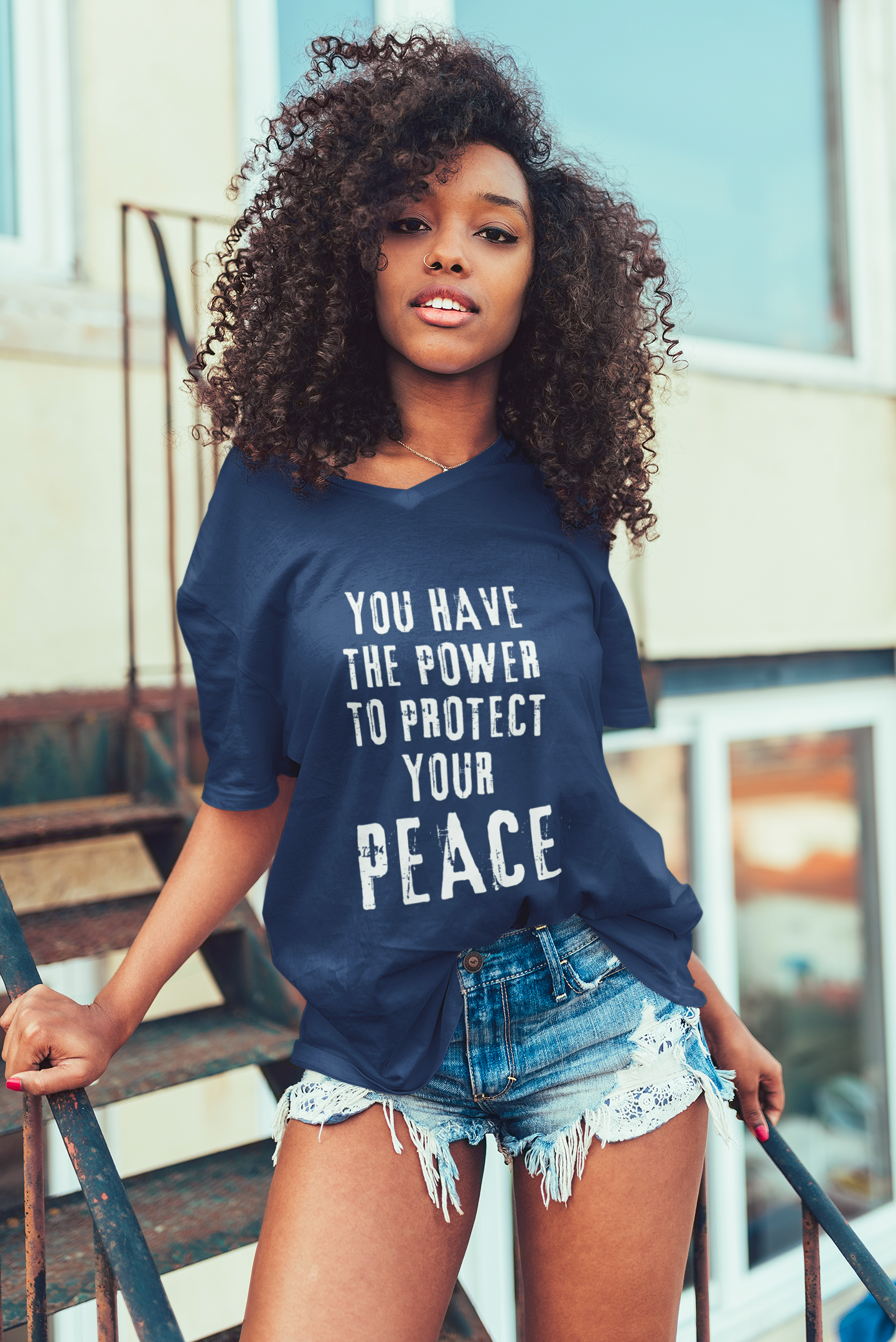 Protect Your Peace Women’s relaxed v-neck t-shirt