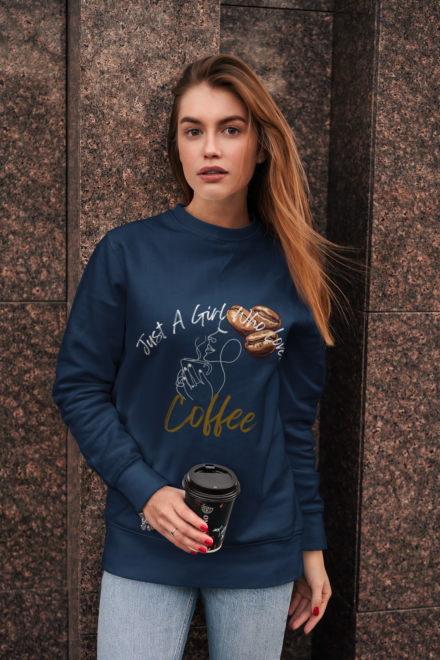 Just A Girl Who Loves Coffee Unisex Premium Sweatshirt