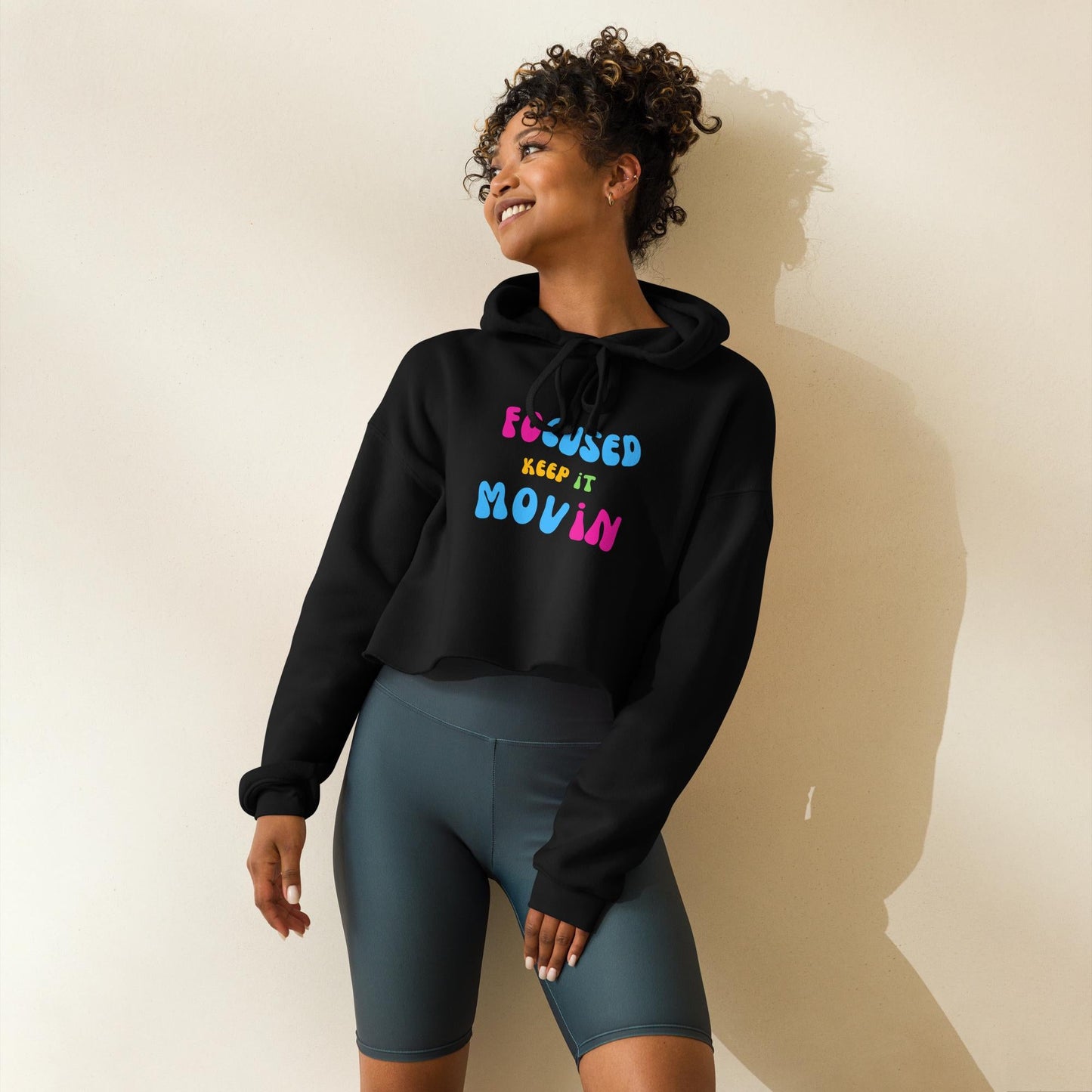 Keep It Movin Crop Hoodie