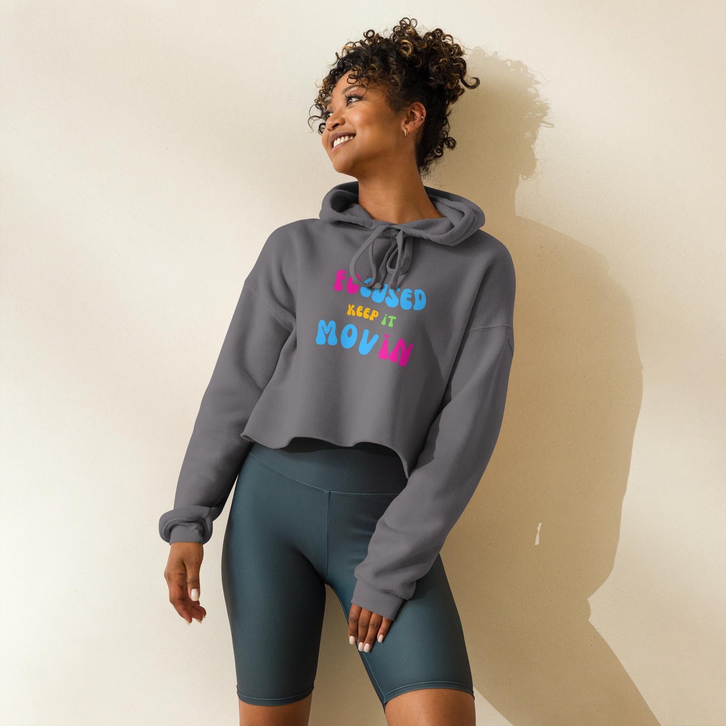 Keep It Movin Crop Hoodie